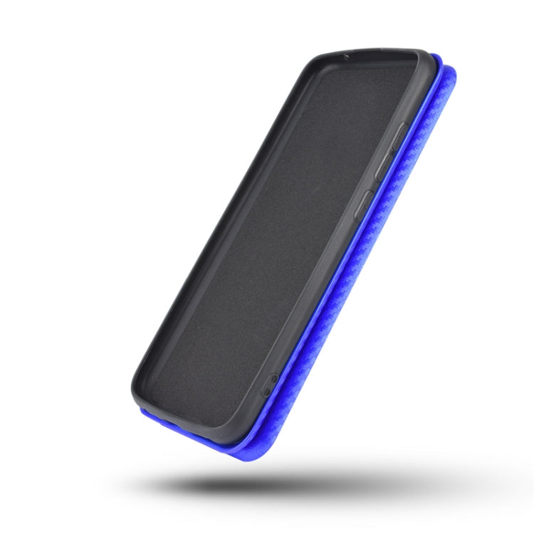 For LG Wing 5G with Buckle Carbon Fiber Texture Horizontal Flip TPU + PC + PU Leather Case with Card Slot(Blue) - LG by PMC TechLife | Online Shopping South Africa | PMC TechLife