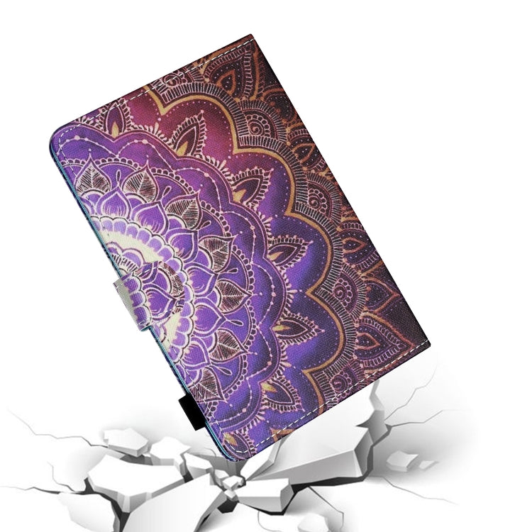 For 10 inch Tablet PC Universal Sewing Thread Horizontal Painted Flat Leather Case with Pen Cover & Anti Skid Strip & Card Slot & Holder(Datura Flowers) - 10 - 11 inch by PMC TechLife | Online Shopping South Africa | PMC TechLife | Buy Now Pay Later Mobicred