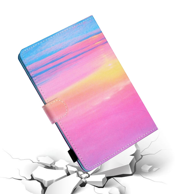 For 10 inch Tablet PC Universal Sewing Thread Horizontal Painted Flat Leather Case with Pen Cover & Anti Skid Strip & Card Slot & Holder(Sunrise) - 10 - 11 inch by PMC TechLife | Online Shopping South Africa | PMC TechLife | Buy Now Pay Later Mobicred