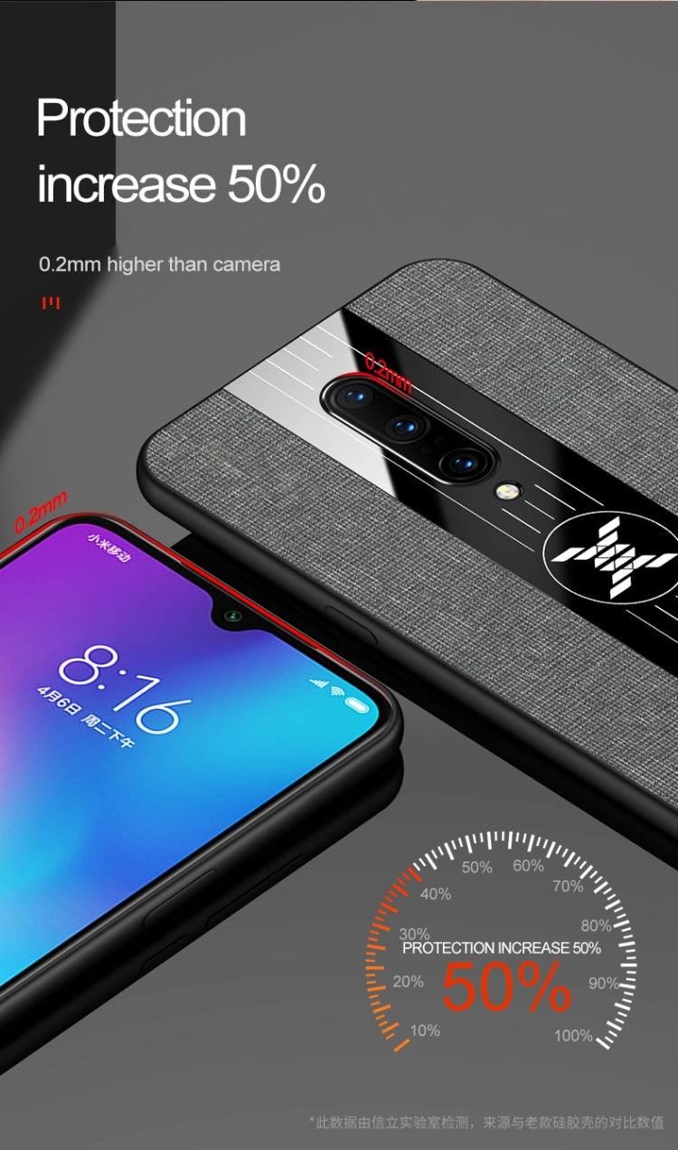 For OnePlus 6 XINLI Stitching Cloth Texture Shockproof TPU Protective Case(Blue) - OnePlus Cases by XINLI | Online Shopping South Africa | PMC TechLife | Buy Now Pay Later Mobicred