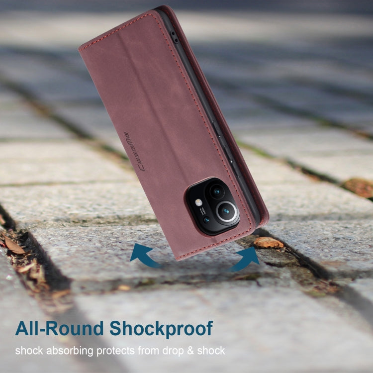 For Xiaomi Mi 11 CaseMe 013 Multifunctional Horizontal Flip Leather Case with Holder & Card Slot & Wallet(Wine Red) - free shipping - PMC Jewellery - Order now!