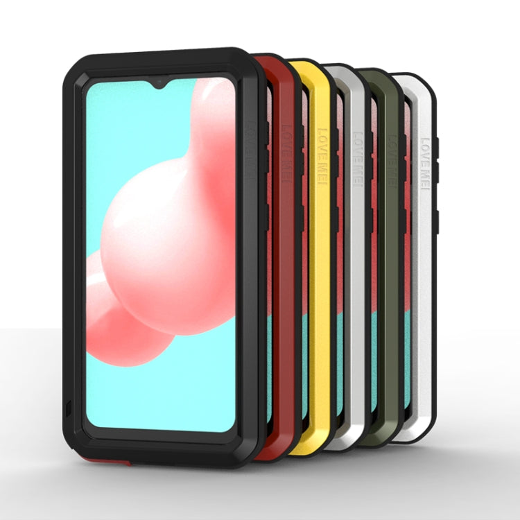 For Samsung Galaxy A32 5G LOVE MEI Metal Shockproof Waterproof Dustproof Protective Case with Glass(White) - free shipping - PMC TechLife - Order now!