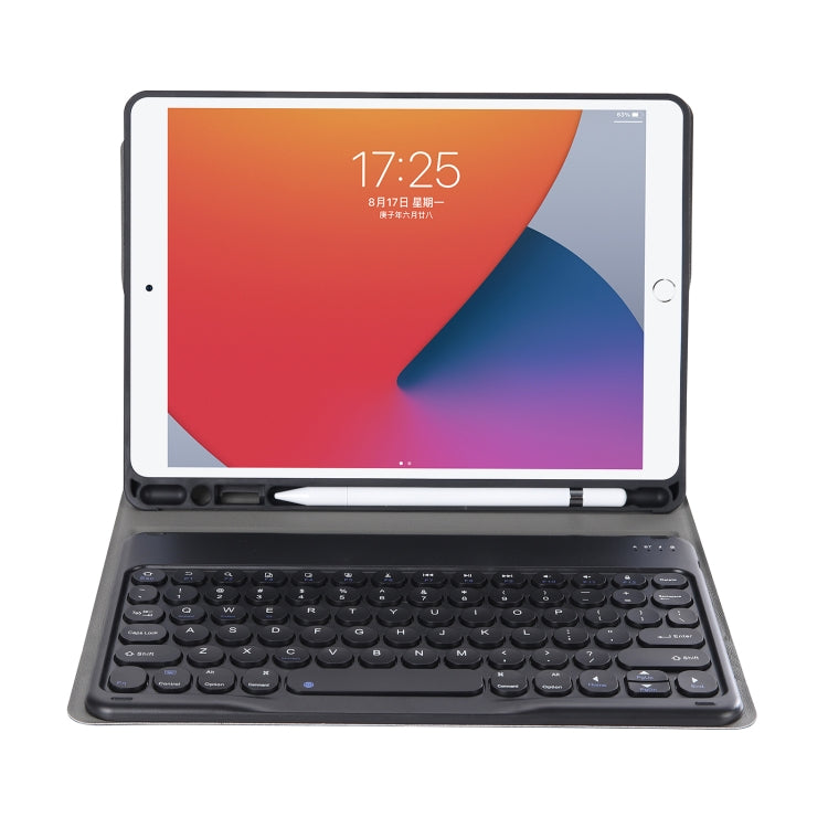 YA870B Detachable Lambskin Texture Round Keycap Bluetooth Keyboard Leather Tablet Case with Pen Slot & Stand For Samsung Galaxy Tab S7 T870 / T875 11 inch 2020(Black) - Samsung Keyboard by PMC TechLife | Online Shopping South Africa | PMC TechLife