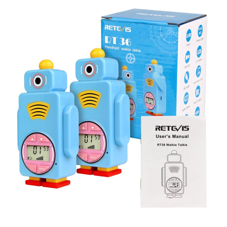 1 Pair RETEVIS RT36 US Frequency 462.5625-467.7125MHz 14CHS Children Handheld Walkie Talkie, US Plug(Sky Blue) - free shipping - PMC Jewellery - Order now!