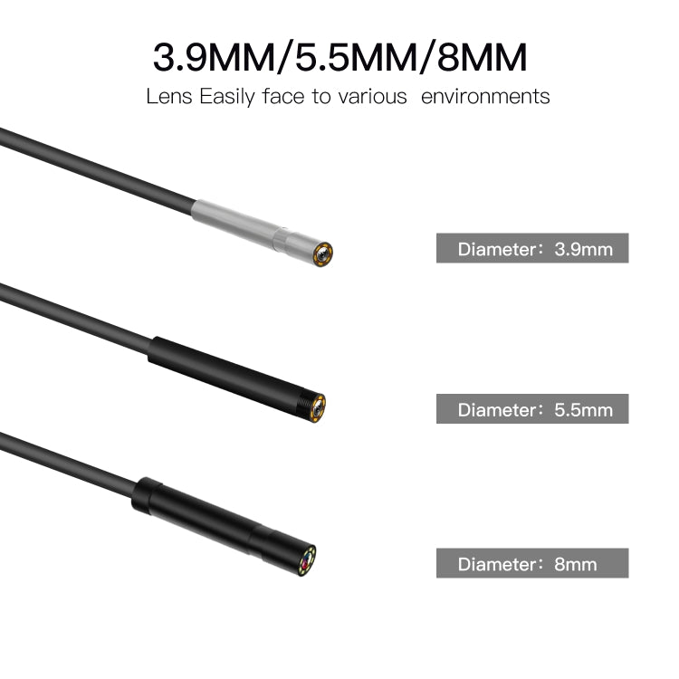 P60A 8mm 1080P 2.4 inch IPS Screen IP68 Waterproof HD Digital Endoscope, Length:10m Hard Cable - by PMC Jewellery | Online Shopping South Africa | PMC Jewellery | Buy Now Pay Later Mobicred