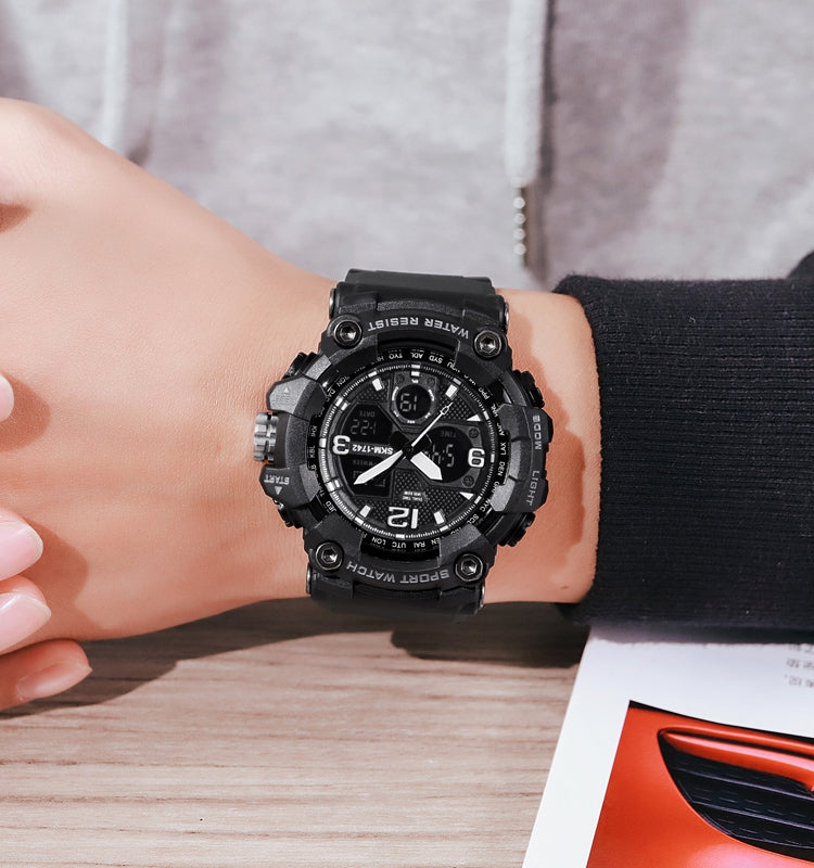 SKMEI 1742 Four-screen LED Digital Display Luminous Sports Shockproof Electronic Watch for Men(Black) - free shipping - PMC TechLife - Order now!