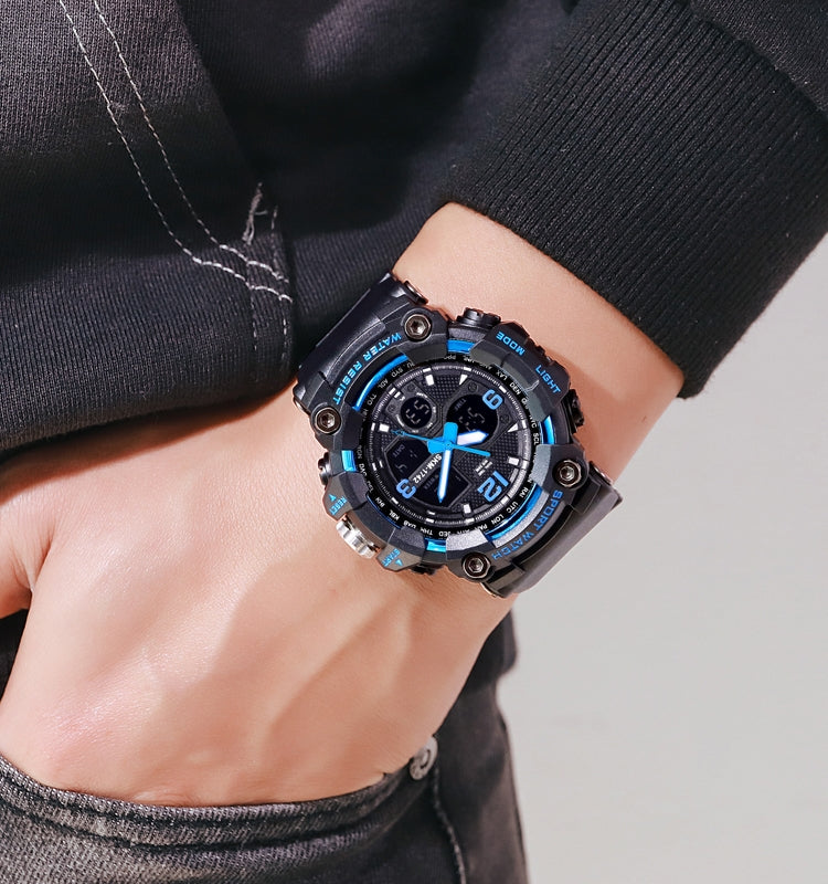 SKMEI 1742 Four-screen LED Digital Display Luminous Sports Shockproof Electronic Watch for Men(Blue) - free shipping - PMC TechLife - Order now!