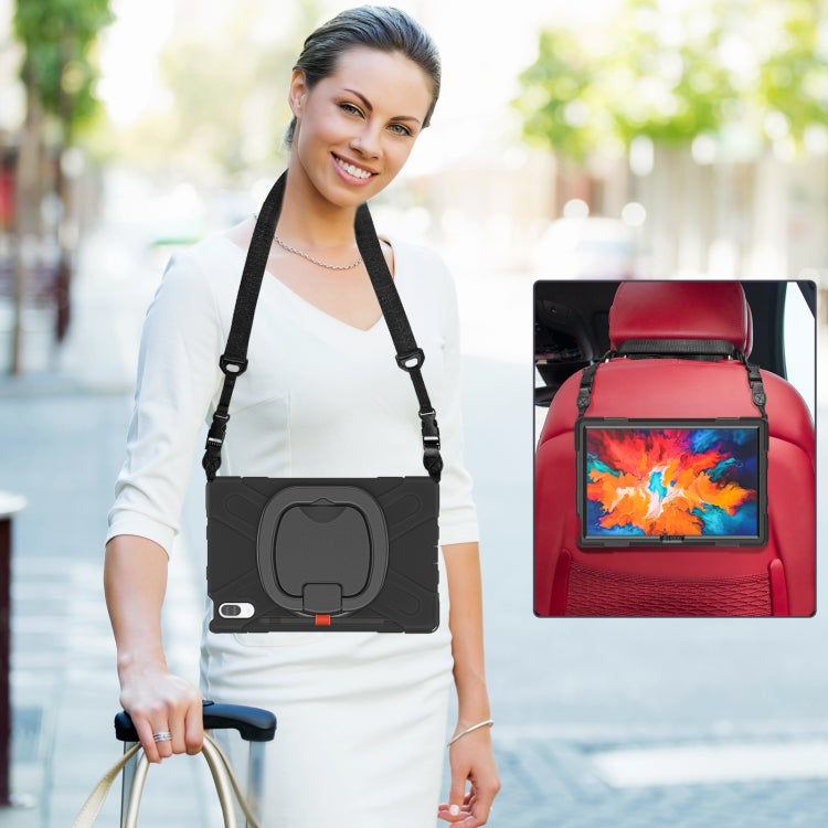 For Lenovo Tab P11 Pro 11.5 inch Silicone + PC Protective Case with Holder & Shoulder Strap(Black) - Lenovo by PMC TechLife | Online Shopping South Africa | PMC TechLife | Buy Now Pay Later Mobicred