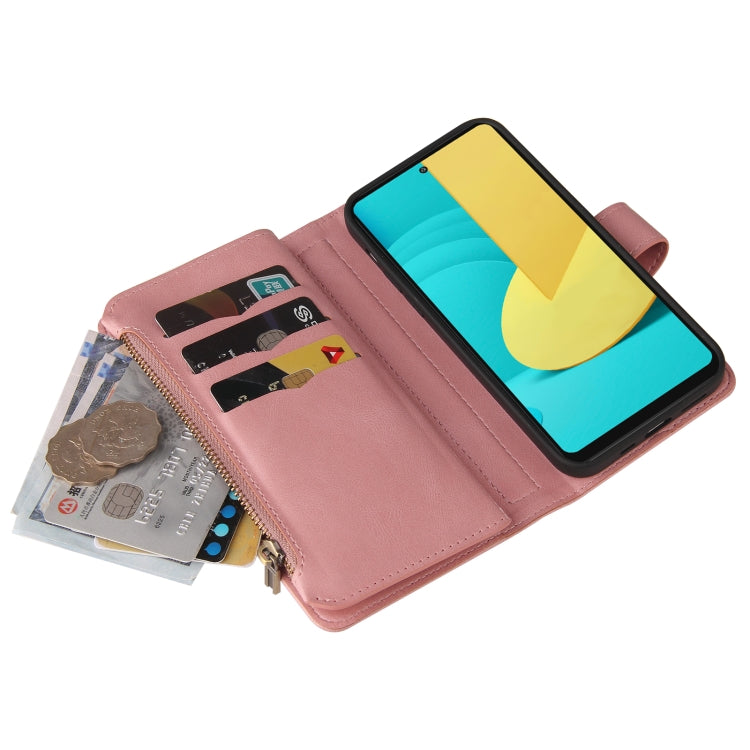 For LG Stylo 7 / Stylo 7 5G Skin Feel PU + TPU Horizontal Flip Leather Case With Holder & 15 Cards Slot & Wallet & Zipper Pocket & Lanyard(Pink) - LG Cases by PMC TechLife | Online Shopping South Africa | PMC TechLife | Buy Now Pay Later Mobicred