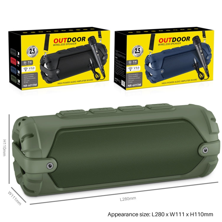 New Rixing NR-6013M Bluetooth 5.0 Portable Outdoor Karaoke Wireless Bluetooth Speaker with Microphone & Shoulder Strap(Red) - free shipping - PMC Jewellery - Order now!