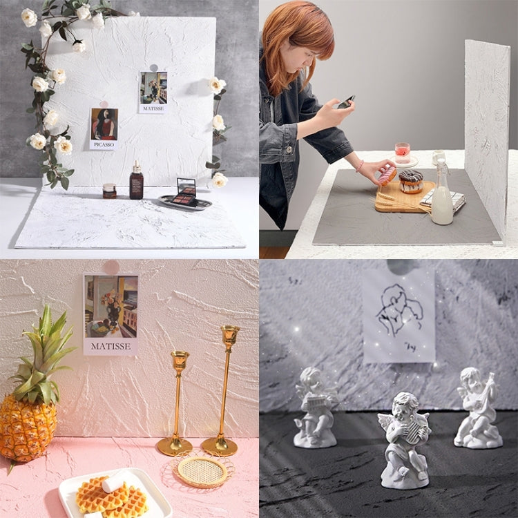 80 x 60cm Retro PVC Cement Texture Board Photography Backdrops Board(Black White) - Brick Wall by PMC TechLife | Online Shopping South Africa | PMC TechLife | Buy Now Pay Later Mobicred