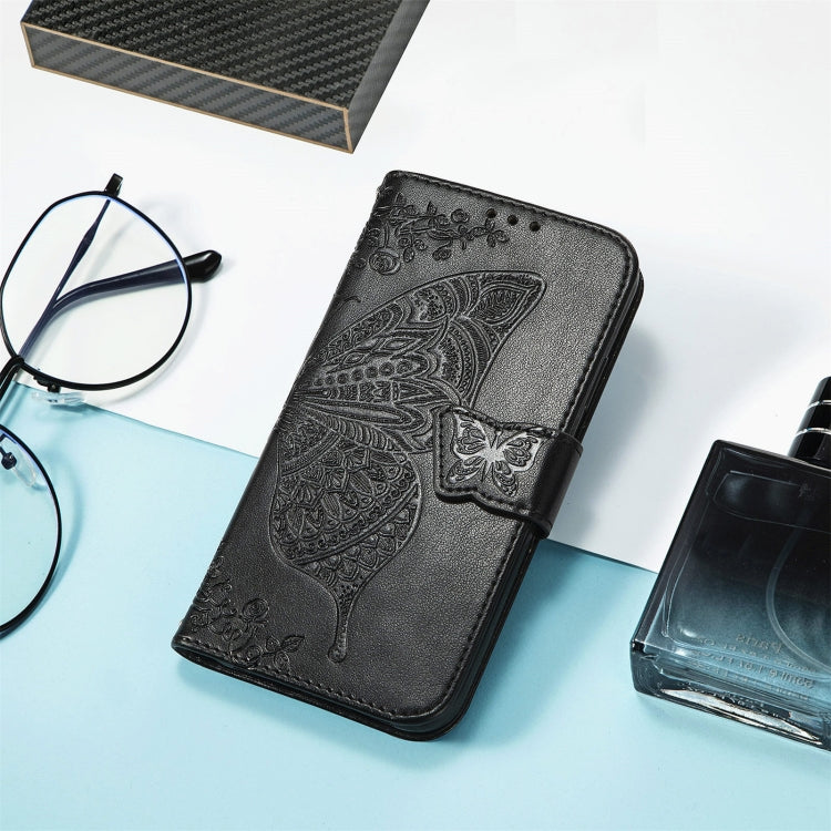 For DOOGEE N40 Pro Butterfly Love Flowers Embossed Horizontal Flip Leather Case with Holder & Card Slots & Wallet & Lanyard(Black) - More Brand by PMC TechLife | Online Shopping South Africa | PMC TechLife | Buy Now Pay Later Mobicred