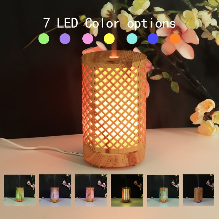 USB 200ml Hollow-out Forest Pattern Wooden Essential Oil Aromatherapy Machine Ultrasonic Humidifier Automatic Alcohol Sprayer(Dark Brown-3) - free shipping - PMC TechLife - Order now!