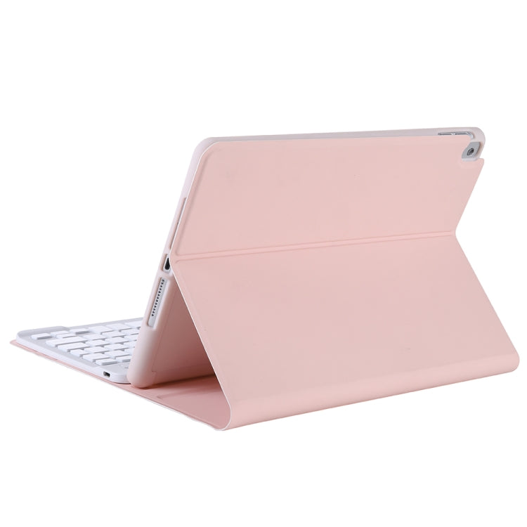 A07B-A Lambskin Texture Square Keycap Bluetooth Keyboard Leather Case with Touch Control For iPad 9.7 2018 & 2017 / Pro 9.7 inch / Air 2(Pink) - Universal by PMC TechLife | Online Shopping South Africa | PMC TechLife
