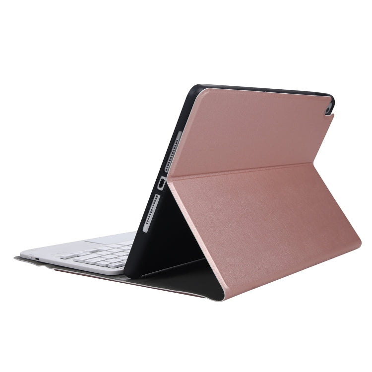 A11B-A Lambskin Texture Square Keycap Bluetooth Keyboard Leather Case with Touch Control For iPad Air 4 2020 10.9 / Pro 11 inch 2021 & 2020 & 2018(Rose Gold) - Universal by PMC TechLife | Online Shopping South Africa | PMC TechLife