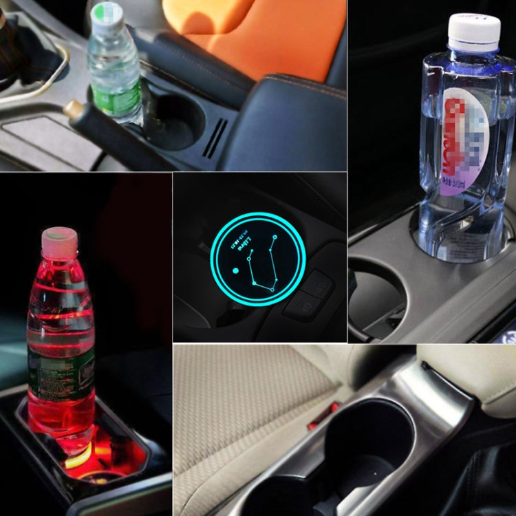 2 PCS Car Constellation Series AcrylicColorful USB Charger Water Cup Groove LED Atmosphere Light(Libra) - Car Drink Holders by PMC TechLife | Online Shopping South Africa | PMC TechLife | Buy Now Pay Later Mobicred