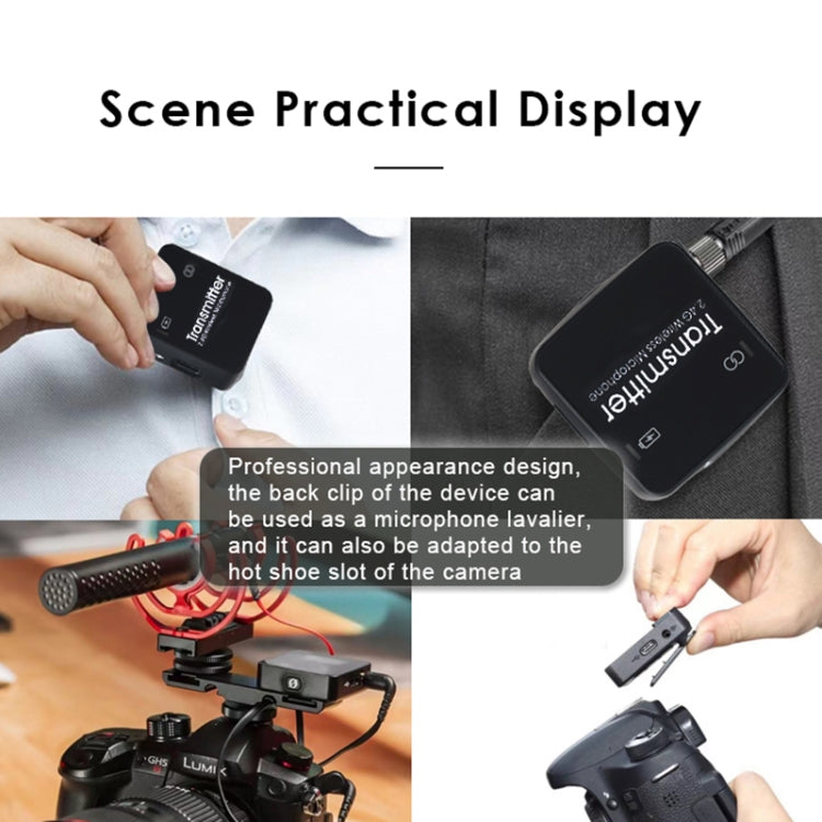 AY123 2.4G Wireless Lavalier Microphone with Digital Display(Black) - Microphone by PMC TechLife | Online Shopping South Africa | PMC TechLife | Buy Now Pay Later Mobicred