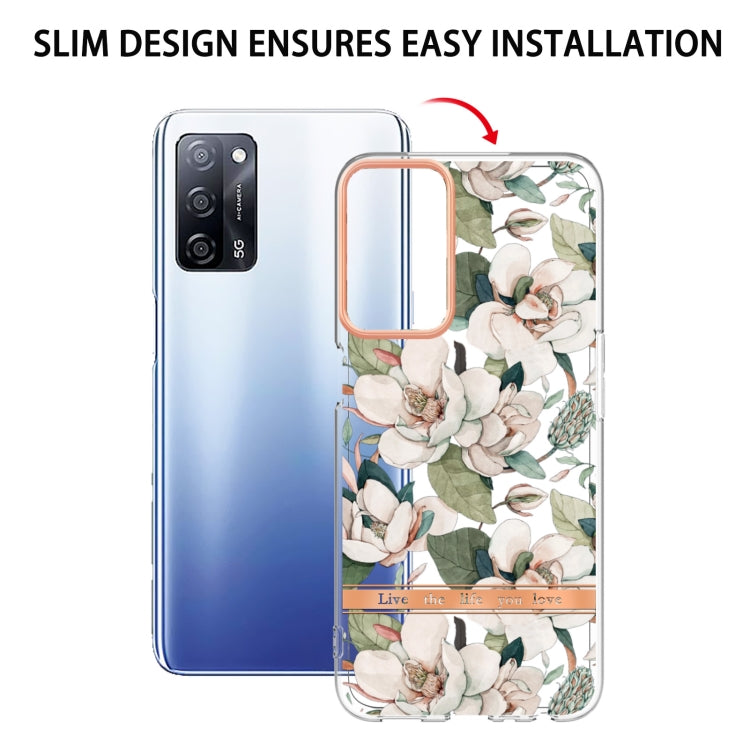 For OPPO A55 5G / A53S 5G / A54 4G / A16 / A54S 4G Flowers and Plants Series IMD TPU Phone Case(Green Gardenia) - OPPO Cases by PMC TechLife | Online Shopping South Africa | PMC TechLife | Buy Now Pay Later Mobicred