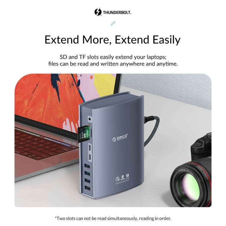 ORICO TB3-S3 Thunderbolt 3 Docking Station(Grey) - HDD Enclosure by ORICO | Online Shopping South Africa | PMc TechLife | Buy Now Pay Later Mobicred