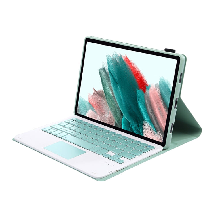A08-A Candy Color Bluetooth Keyboard Leather Case with Touchpad For Samsung Galaxy Tab A8 2021 SM-X205 / SM-X200(Light Green) - Samsung Keyboard by PMC TechLife | Online Shopping South Africa | PMC TechLife