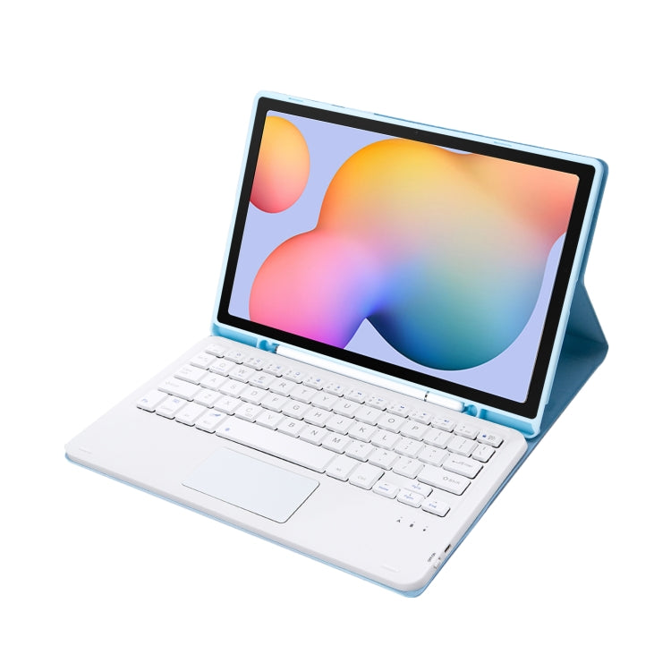 A610B-A Candy Color Bluetooth Keyboard Leather Case with Pen Slot & Touchpad For Samsung Galaxy Tab S6 Lite 10.4 inch SM-P610 / SM-P615(White Ice) - Samsung Keyboard by PMC TechLife | Online Shopping South Africa | PMC TechLife