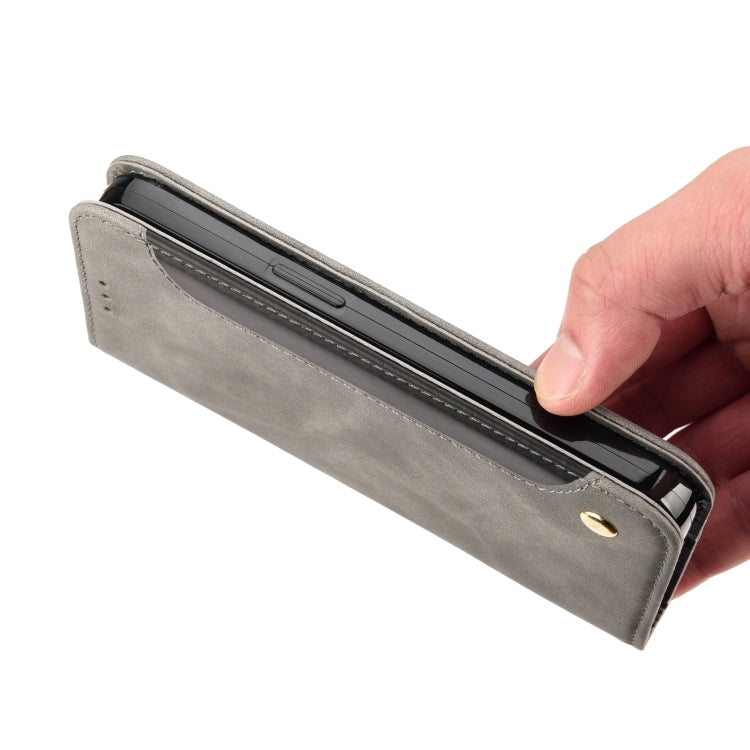 For Motorola Moto G52 Skin Feel Splicing Leather Phone Case(Grey) - Motorola Cases by PMC TechLife | Online Shopping South Africa | PMC TechLife | Buy Now Pay Later Mobicred