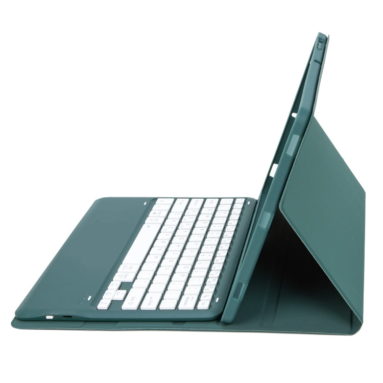 T800B Pen Slot Detachable Bluetooth Keyboard Leather Tablet Case For Samsung Galaxy Tab S8+/S7+/S7 FE(Dark Green) - Samsung Keyboard by PMC TechLife | Online Shopping South Africa | PMC TechLife
