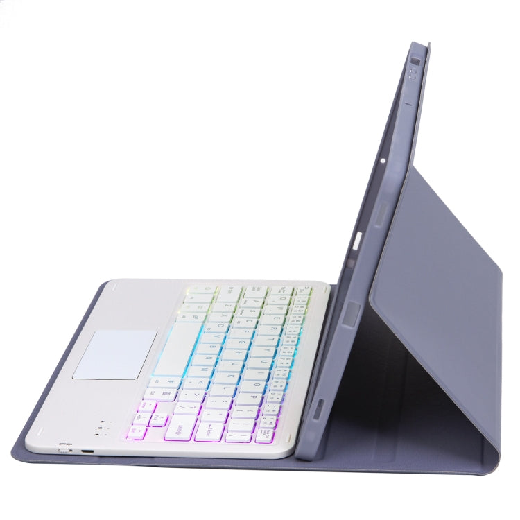 T098B-AS Skin Feel Pen Slot Touch Pad Backlight Bluetooth Keyboard Leather Tablet Case For iPad Air 11 2025 / 2024 / Air 4 10.9 2020 / Air 5 10.9 2022 (Purple) - For iPad Air by PMC TechLife | Online Shopping South Africa | PMC TechLife | Buy Now Pay Later Mobicred