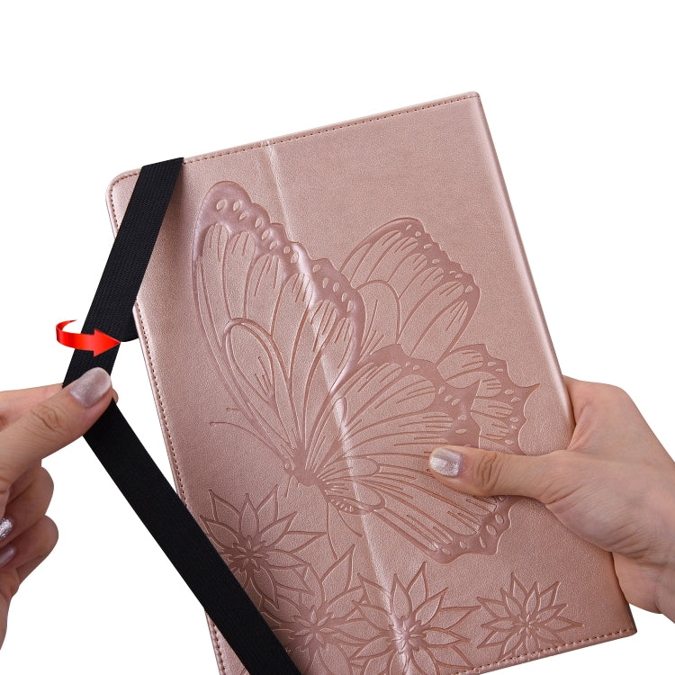 For Lenovo Tab M10 X505L Big Butterfly Embossed Leather Tablet Case(Rose Gold) - Lenovo by PMC TechLife | Online Shopping South Africa | PMC TechLife | Buy Now Pay Later Mobicred