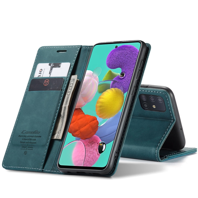For Galaxy A51 CaseMe Multifunctional Horizontal Flip Leather Case, with Card Slot & Holder & Wallet(Blue) - free shipping - PMC TechLife - Order now!