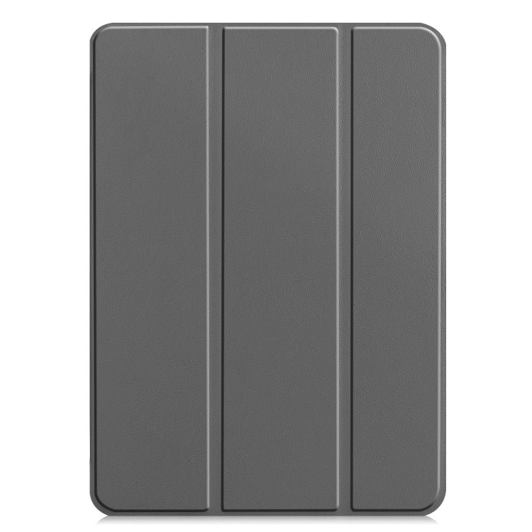 For iPad Air 13 2024 / Pro 12.9 2022 Custer Texture 3-Fold Smart Leather Tablet Case(Gray) - iPad Pro 12.9 (2020) Cases by PMC TechLife | Online Shopping South Africa | PMC TechLife | Buy Now Pay Later Mobicred