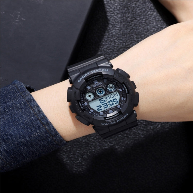 SKMEI 1857 Stainless Steel Buckle PU Strap Waterproof Electronic Watch(Blue) - free shipping - PMC TechLife - Order now!