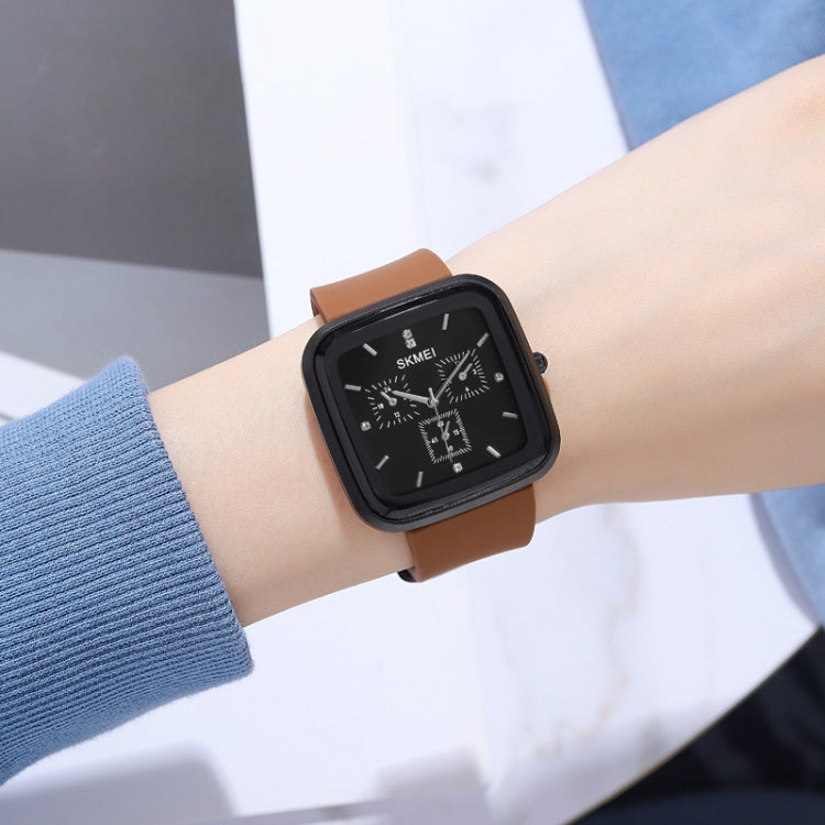 SKMEI 1902 Stainless Steel Buckle Silicone Strap Waterproof Quartz Watch(Black + Yellow) - free shipping - PMC TechLife - Order now!