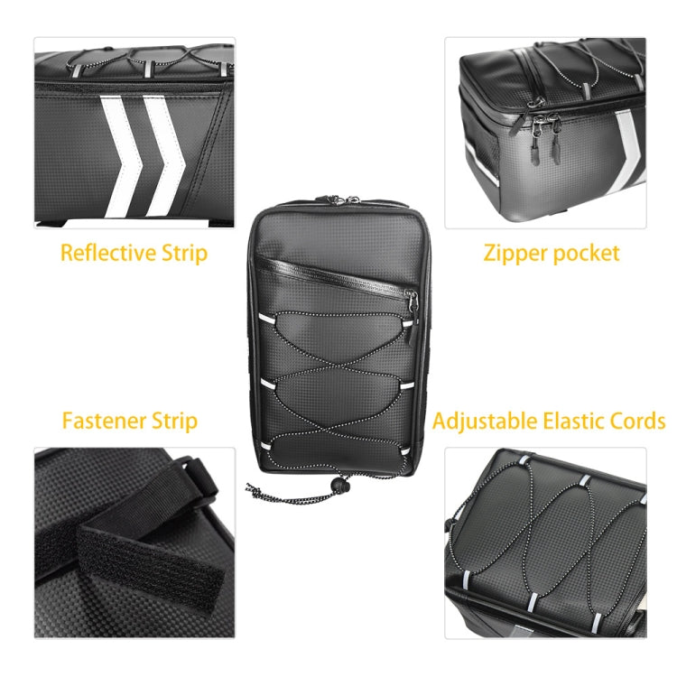 Motorcycle Waterproof PU Leather Rack Rear Carrier Bag, Capacity: 9L with Rain Cover - Bags & Luggages by PMC TechLife | Online Shopping South Africa | PMC TechLife | Buy Now Pay Later Mobicred