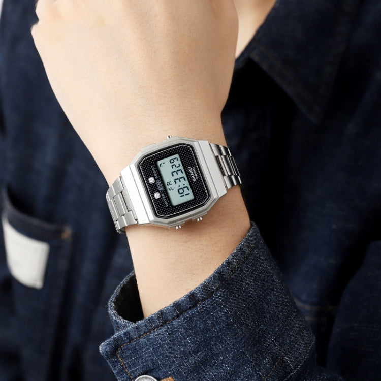 SKMEI 1952 Resin Mirror ABS Case Waterproof Electronic Watch(Silver Steel Belt) - free shipping - PMC TechLife - Order now!