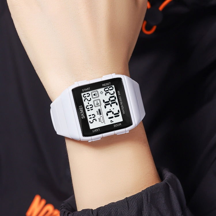 SKMEI 1960 Stainless Steel Buckle Silicone Strap Waterproof Electronic Watch(Black Gold) - free shipping - PMC TechLife - Order now!