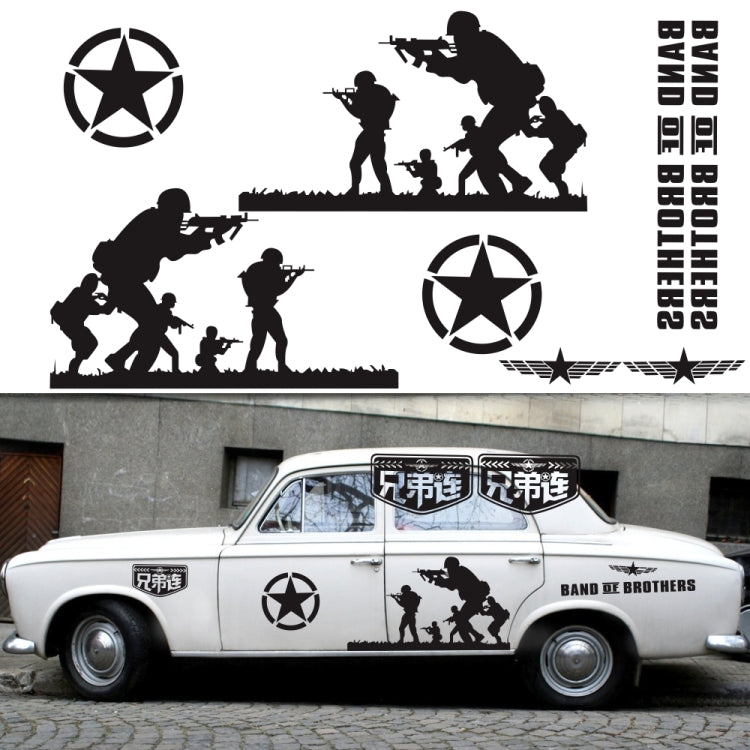 2 PCS/Set D-135 Band of Brothers Pattern Car Modified Decorative Sticker(Red) - free shipping - PMC TechLife - Order now!