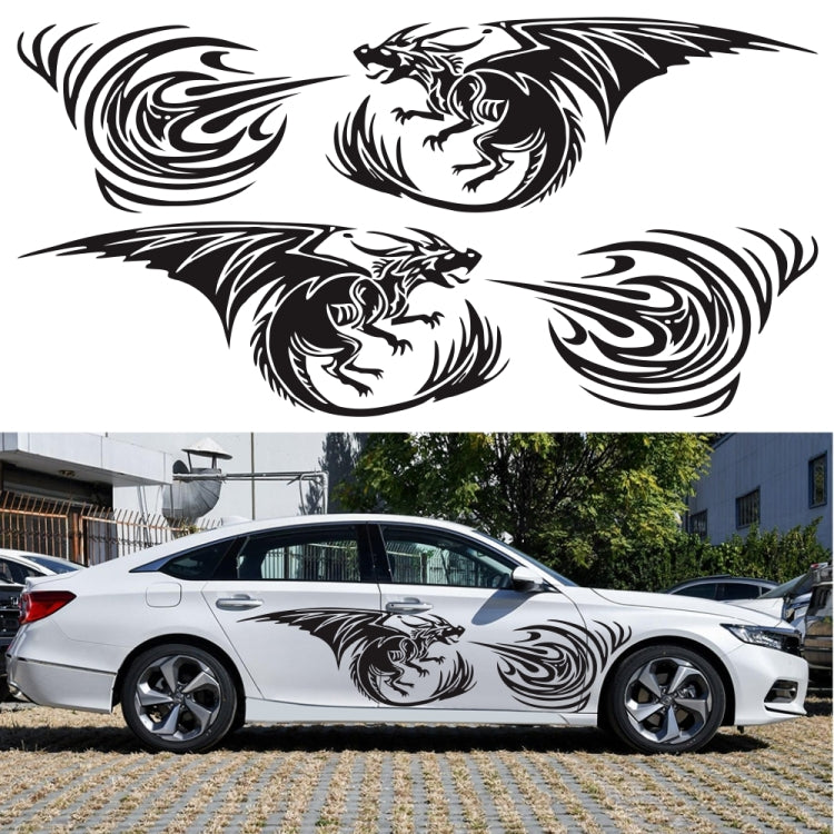 2 PCS/Set D-498 Pterosaur Spitfire Pattern Car Modified Decorative Sticker(Yellow) - Decorative Sticker by PMC TechLife | Online Shopping South Africa | PMC TechLife | Buy Now Pay Later Mobicred