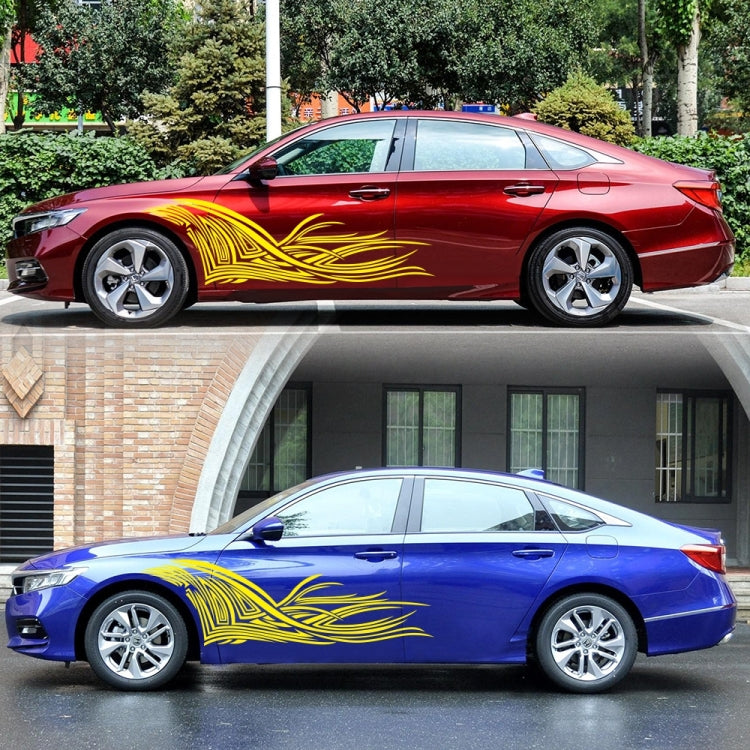 2 PCS/Set D-752 Lines Pattern Car Modified Decorative Sticker(Yellow) - Decorative Sticker by PMC TechLife | Online Shopping South Africa | PMC TechLife | Buy Now Pay Later Mobicred