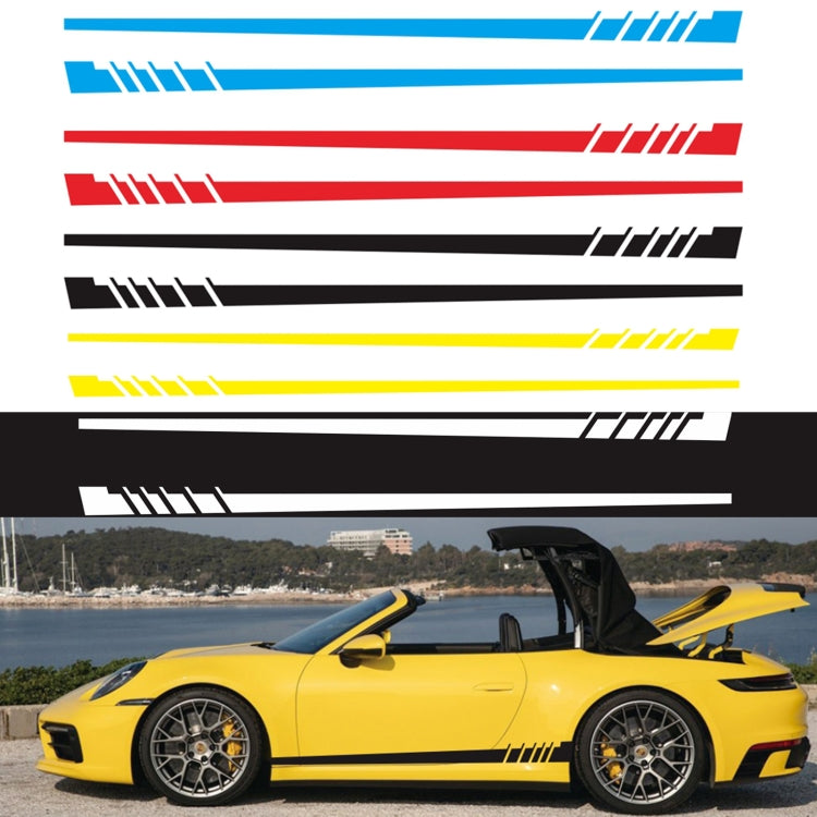 2 PCS/Set D-854 Stripe Pattern Car Modified Decorative Sticker(White) - free shipping - PMC Jewellery - Order now!