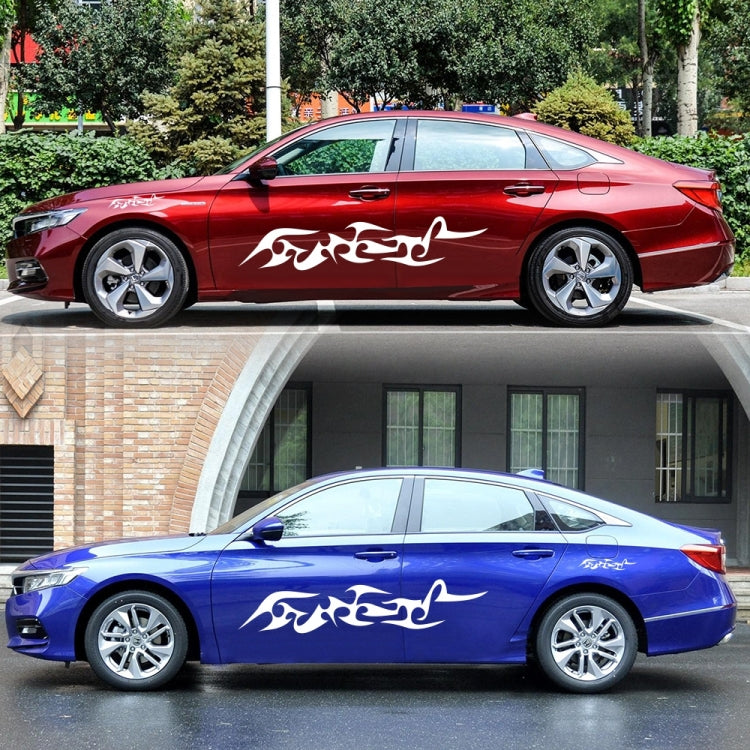 2 PCS/Set D-925 Flame Pattern Car Modified Decorative Sticker(White) - free shipping - PMC TechLife - Order now!