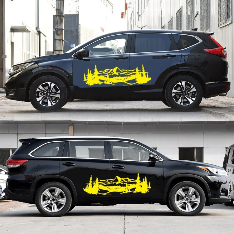2 PCS/Set D-957 Mountains Pattern Car Modified Decorative Sticker(Yellow) - Decorative Sticker by PMC TechLife | Online Shopping South Africa | PMC TechLife | Buy Now Pay Later Mobicred