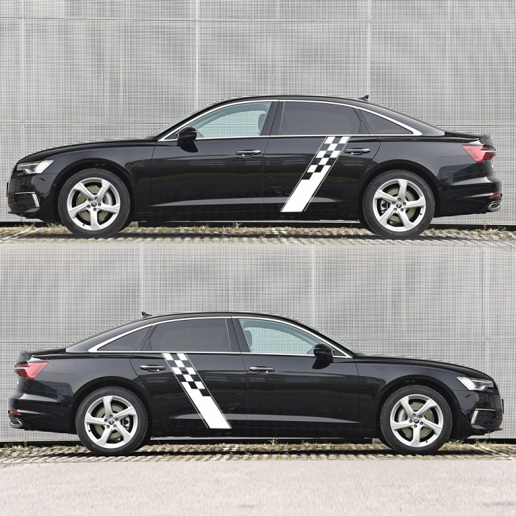 2 PCS/Set D-962 Checkered Flag Pattern Car Modified Decorative Sticker(White) - Decorative Sticker by PMC Jewellery | Online Shopping South Africa | PMC Jewellery | Buy Now Pay Later Mobicred