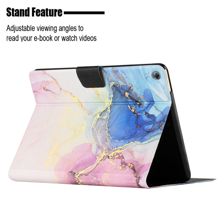 For Huawei MatePad T10s Marble Pattern Leather Tablet Case(Pink Blue) - Huawei by PMC TechLife | Online Shopping South Africa | PMC TechLife | Buy Now Pay Later Mobicred