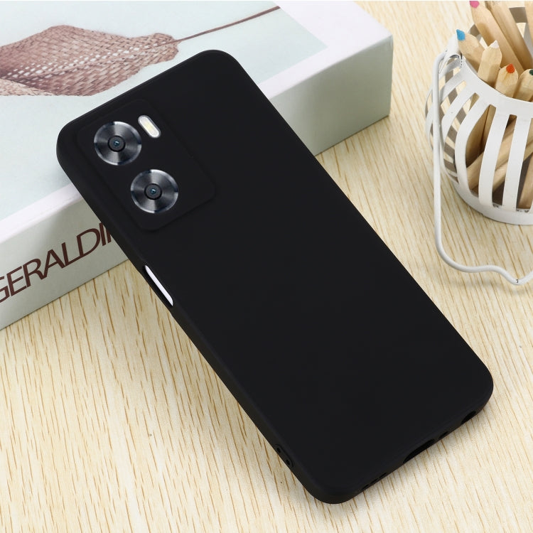 Pure Color Liquid Silicone Shockproof Phone Case for OPPO A57 4G/A77 4G/A77S 4G/A57S/A57E 4G/ OnePlus Nord N20 SE 4G(Black) - OPPO Cases by PMC TechLife | Online Shopping South Africa | PMC TechLife