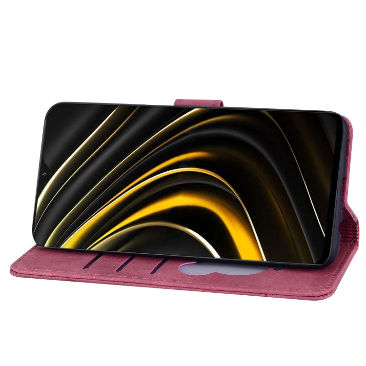 For Xiaomi Poco M3 / Redmi 9T Global Cartoon Sakura Cat Embossed Leather Phone Case(Wine Red) - Xiaomi Cases by PMC TechLife | Online Shopping South Africa | PMC TechLife