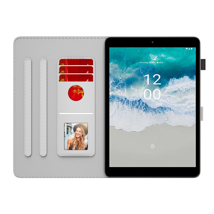 For Nokia T10 Watercolor Pattern Flip Leather Tablet Case(Spring Cherry) - Nokia by PMC TechLife | Online Shopping South Africa | PMC TechLife | Buy Now Pay Later Mobicred