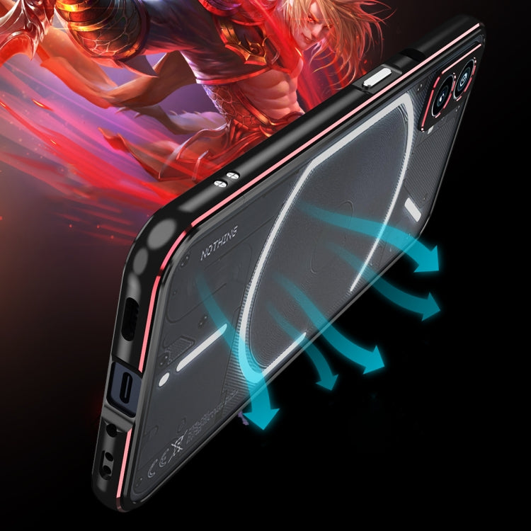 For Nothing Phone 1 Aurora Series Lens Protector + Metal Frame Protective Phone Case(Black Silver) - More Brand by PMC TechLife | Online Shopping South Africa | PMC TechLife | Buy Now Pay Later Mobicred