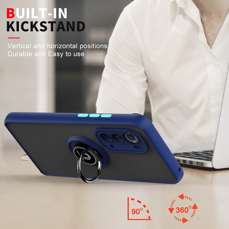 For Motorola Edge 2022 Q Shadow 1 Series TPU + PC Phone Case with Ring Holder(Dark Green) - Motorola Cases by PMC TechLife | Online Shopping South Africa | PMC TechLife