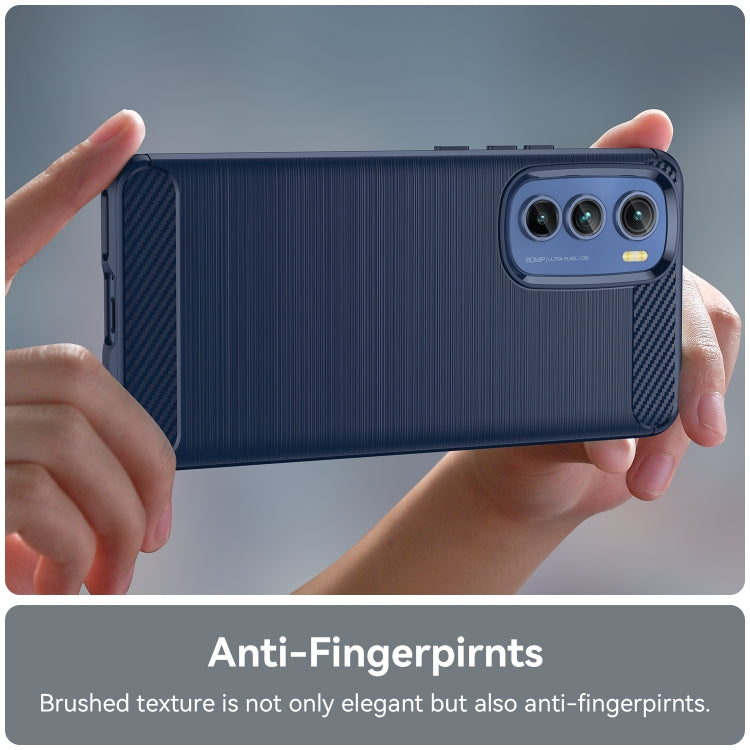 For Motorola Edge 30 Brushed Texture Carbon Fiber TPU Phone Case(Blue) - Motorola Cases by PMC TechLife | Online Shopping South Africa | PMC TechLife | Buy Now Pay Later Mobicred